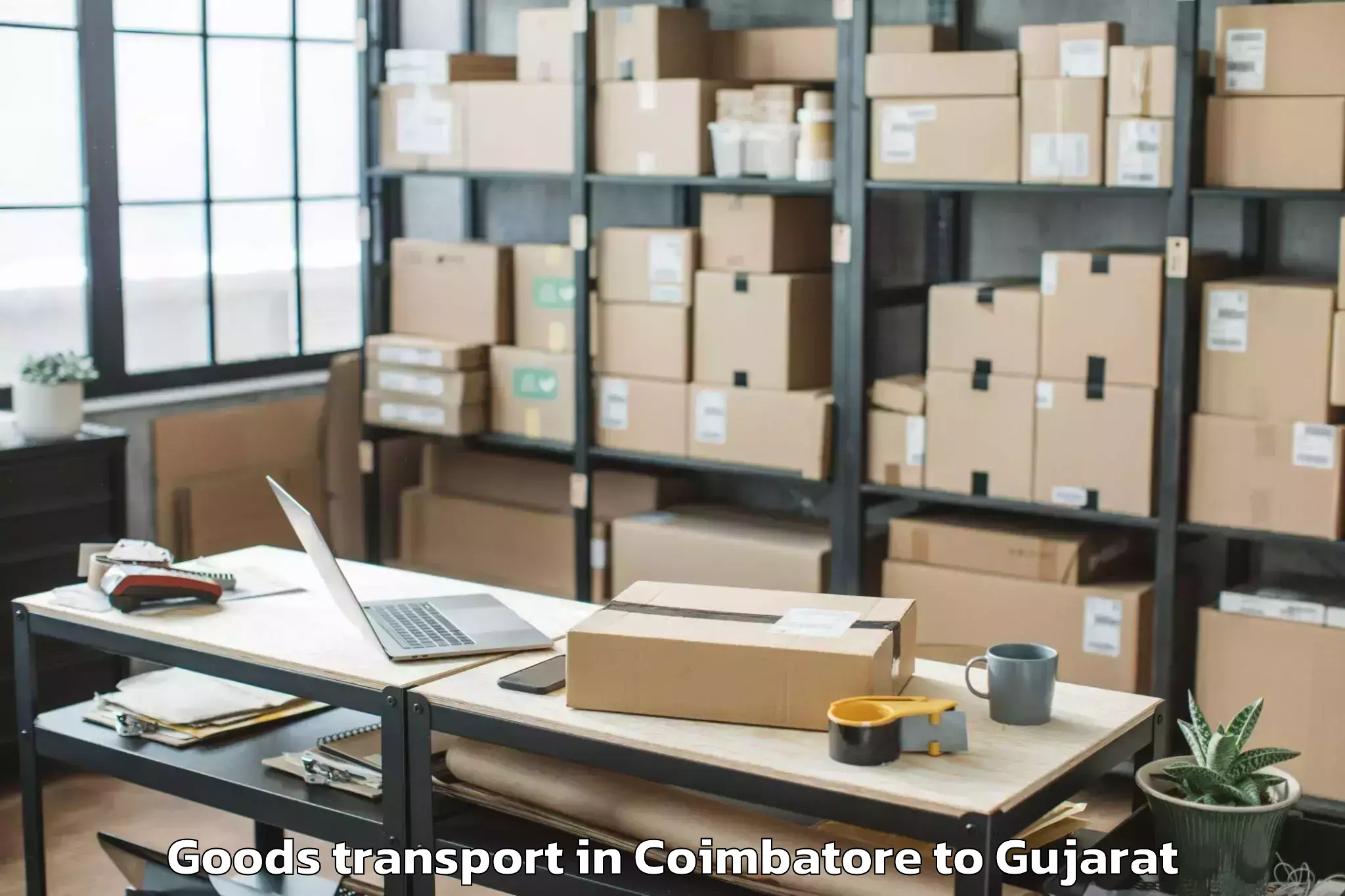 Book Coimbatore to Bhilad Goods Transport Online